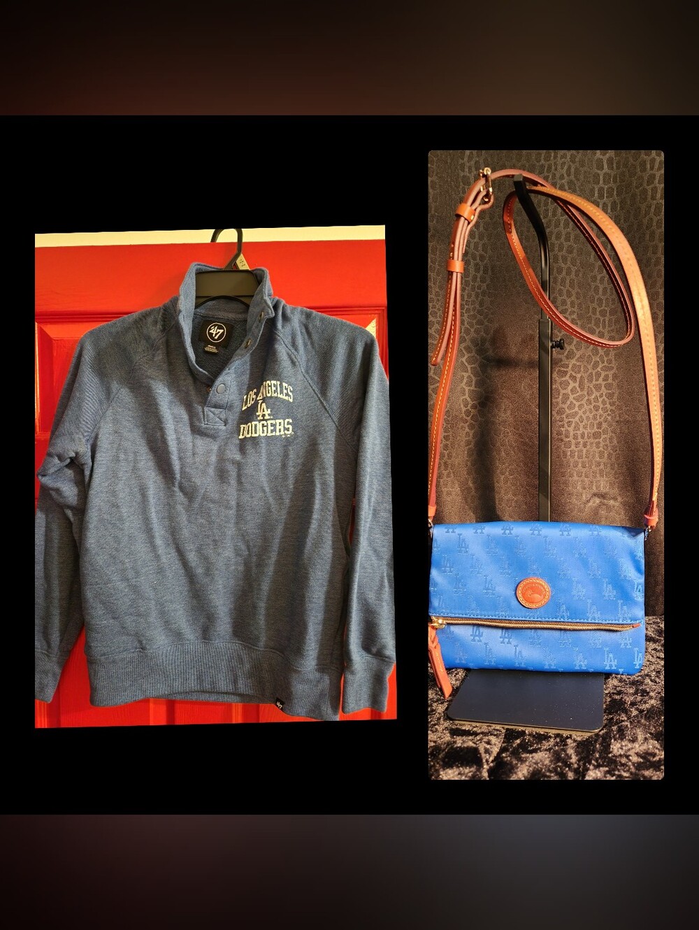 Dooney & Bourke Los Angeles Dodgers Crossbody Bag With Dodger Pullover Sweater